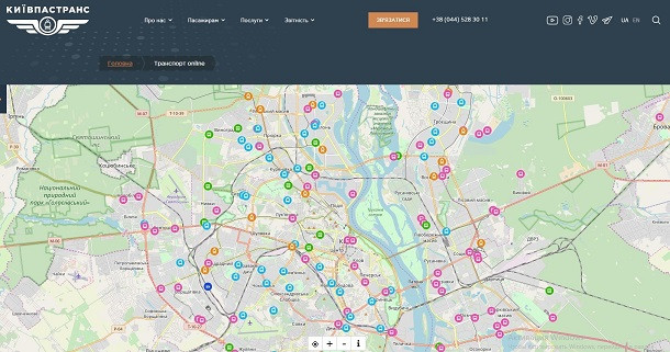 Візіком,  maps API, 4Київпастранс