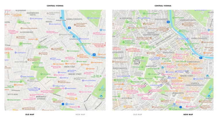 Візіком,  maps API, Apple Maps,