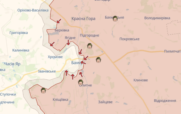 Візіком,  maps API, Бахмут, карта,