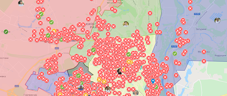 Візіком,  maps API, карта змін Полтава,
