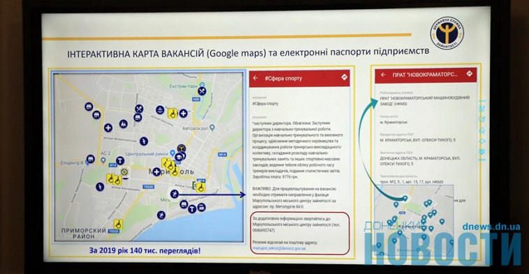 Візіком, API Visicom, Visicom maps API, API картографічного сервісу, Донецька область, карта вакансій