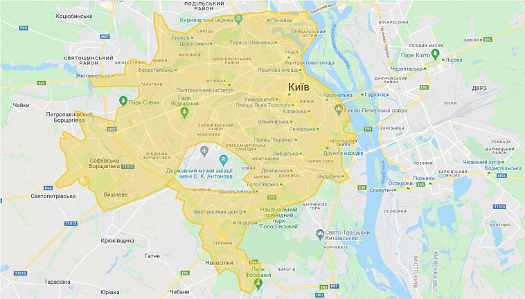 Візіком,  maps API, Glovo, карта, Київ,