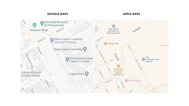 Візіком,  maps API, Google Maps, Apple Maps,