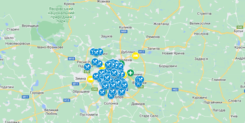 Візіком,  maps API,  карта,