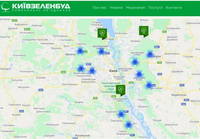 Візіком,  maps API, Київзеленбуд, карта,
