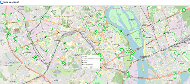 Візіком,  maps API, Київ, карта, Clean City,