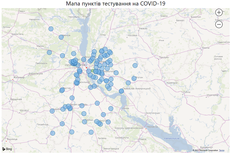Візіком,  maps API, тестування на COVID-19,