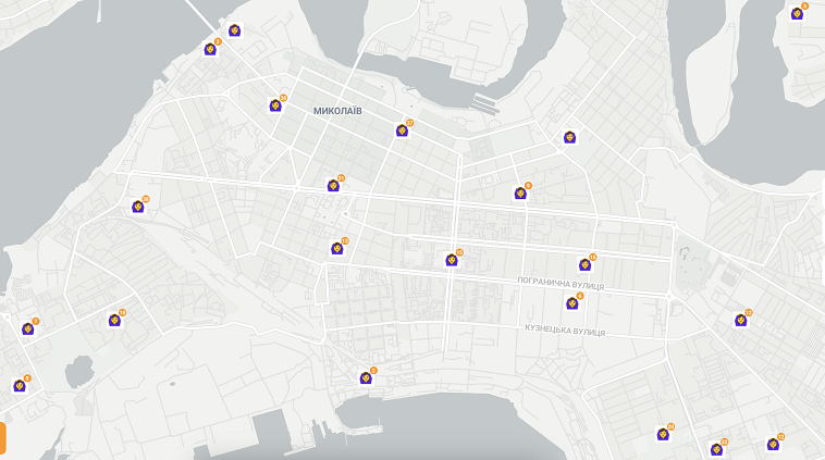 Візіком,  maps API, Лун.Місто, карта, укриття,