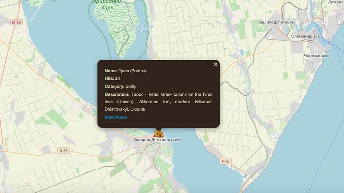 Візіком,  maps API, мапа локацій, ToposText,