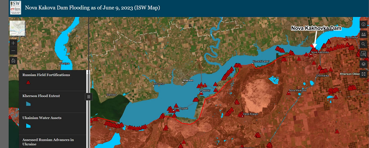 Візіком,  maps API, Каховська ГЕС, окупанти, карта,