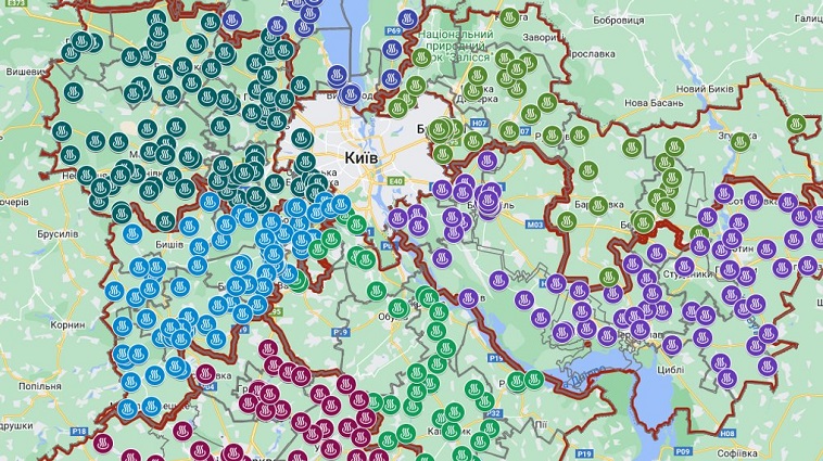 Візіком,  maps API, Київщина, обігрів, карта,